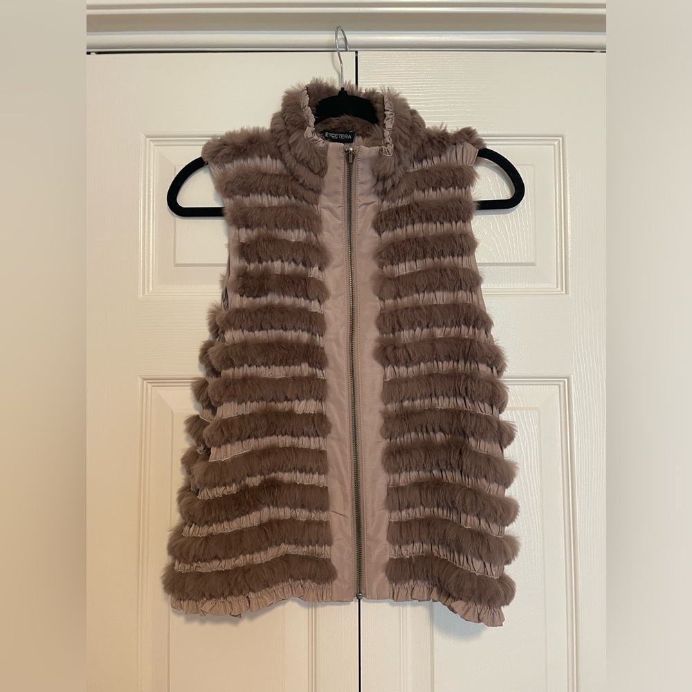 Etcetera Rabbit Fur Stretchy Vest